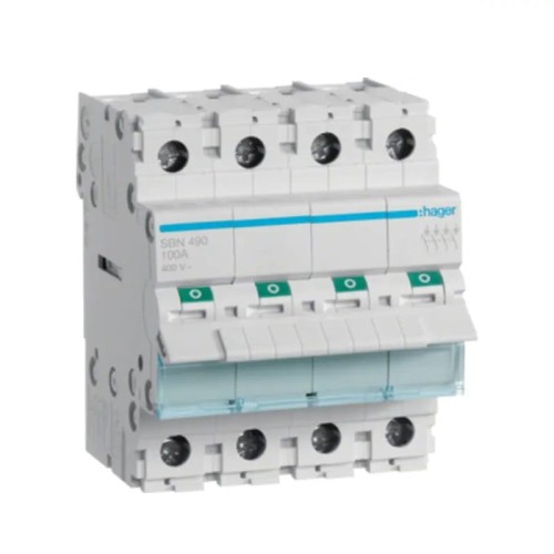 Hager 3-faset isolationsafbryder 4P 100A 400V AC GPV-401-120