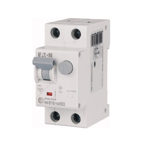 Eaton fejlstrømsafbryder med overstrømselement B 16A 1P+N 6kA 30mA AC-type GPV-401-175