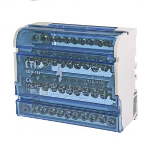 ETI 4-polet 125A 11-terminal fordelingsblok