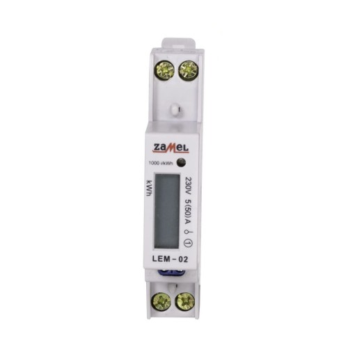 Zamel elmåler 1-fase LCD 50A 1-MOD GPV-401-184