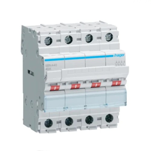 Hager 3-faset isolationsafbryder 4P 40A 400V AC GPV-401-190