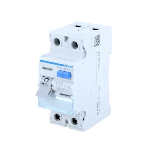 Hager fejlstrømsafbryder 1P+N 25A 30mA Type A GPV-401-198