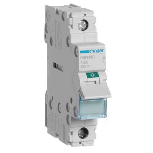 Hager 1-faset skilleafbryder 1P 40A 230V AC GPV-401-227