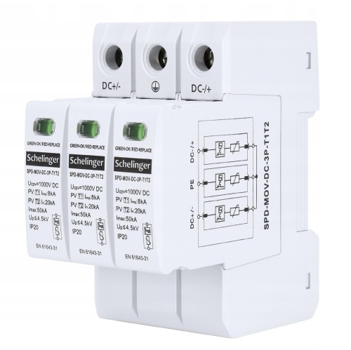 Schelinger Overspændingsafleder 3P 8kA DC 1000V GPV-401-24