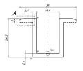 Midterste klembeslag H25 L50 Rå med skrue M8x20 og indsats til paneler 30 mm PV-04-16 (4)
