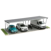 Solcellecarport VICA til 4 køretøjer Solcelleparkering 2x2 moduler