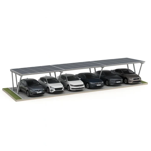 Solcellecarport VICA til 6 køretøjer Solcelleparkering 3x2 moduler GPV-105-06