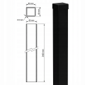 Hegnsstolpe 80x80x2 mm, længde 2,4 m, sort GPV-700-74 (3)