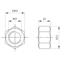 Sekskantmotrik M27 DIN 934 A2-70 000-056 (2)