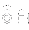 Sekskantmotrik M10 DIN 934 A4-80 000-064 (2)
