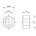 Sekskantmotrik M12 DIN 934 A4-80 000-067 (2)