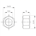 Sekskantmotrik M20 DIN 934 A4-80 000-074 (3)