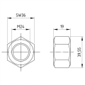 Sekskantmotrik M24 DIN 934 A4-80 000-075 (2)