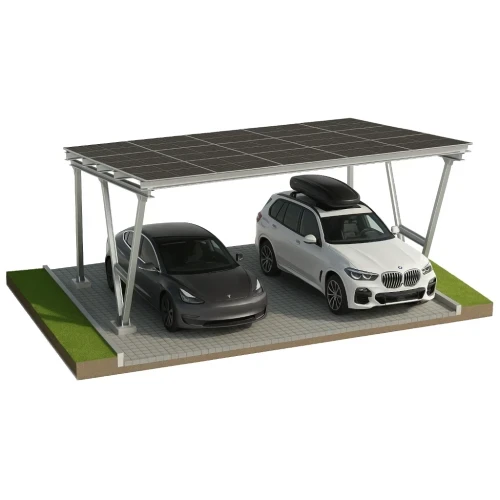 Solcellecarport VICA til 2 køretøjer Solcelleparkering SOLO GPV-105-02 (1)