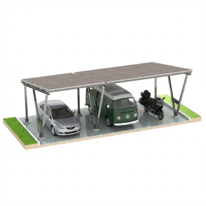 Solcellecarport VICA til 3 køretøjer Solcelleparkering 2+1 moduler