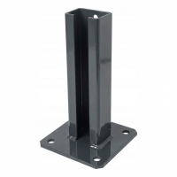Stolpefod til hegn 60x40 mm antracit RAL 7016 galvaniseret