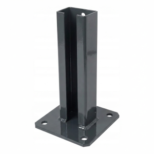 Stolpefod til hegn 60x40 mm antracit RAL 7016 galvaniseret