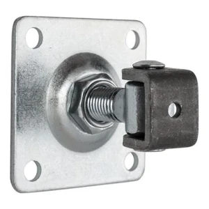 Justerbart hængsel med skilt M20 100x100x4 mm til porte og låger