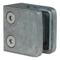 Glasholder 45x45x26 mm, glas 6-10,76 mm, zamak, fladt system, rå