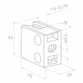 Glasholder 45x45x26 mm, glas 6-10,76 mm, AISI 304, fladt system, satin 000-260 (2)