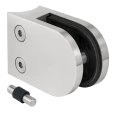 Glasholder 50x40x26 mm med pin, glas 6-10,76 mm, AISI 304, system 42,4 mm, satin 000-265 (1)