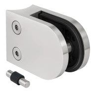 Glasholder 50x40x26 mm med pin, glas 6-10,76 mm, AISI 304, system 42,4 mm, satin