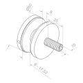 Punktbeslag til glas fi 50/8/M10x50, glas 8-17,52 mm, AISI 304, fladt system, satin 000-266 (3)