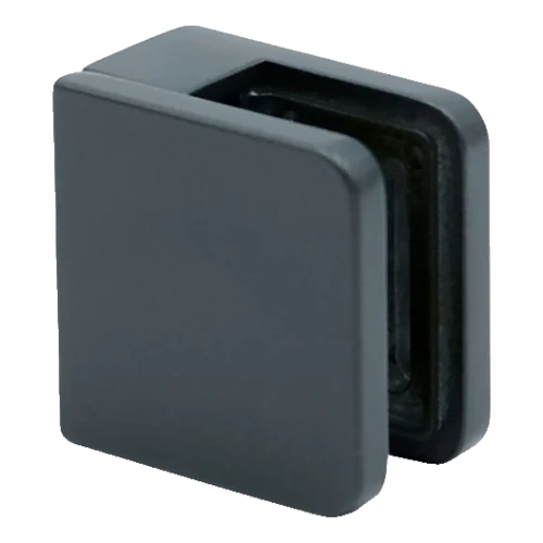 Glasholder 45x45x26 mm antracit glas 6-10,76 mm zamak fladt system malet 000-269 (1)