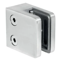 Glasholder 45x45x26 mm, glas 6-10,76 mm, AISI 304, fladt system, poleret