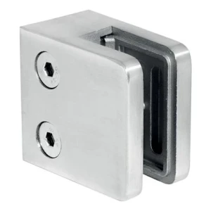 Glasholder 45x45x26 mm, glas 6-10,76 mm, AISI 304, fladt system, poleret