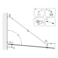 Glastag system M10 3-delt afstivning fi 10 mm glas 8-17,52 mm AISI 304 satin 000-261 (5)