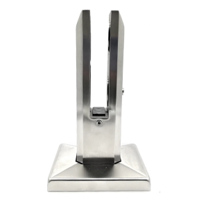 Lodret glasbeslag Spigot 50x50/100x100 mm. glas 12-17,52 mm. AISI 304 satin