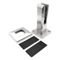 Lodret glasbeslag spigot 50x50/100x100 mm glas 12-17,52 mm AISI 304 satin 000-291 (4)