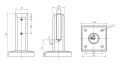 Lodret glasbeslag spigot 50x50/100x100 mm glas 12-17,52 mm AISI 304 satin 000-291 (5)