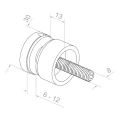Punktbeslag til glas fi 30/13/M8x40 glas 6-12 mm AISI 304 fladt system satin 000-295 (2)