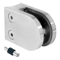 Glasholder 50x40x26 mm med pin, glas 6-10,76 mm, AISI 304, system 42,4, blank