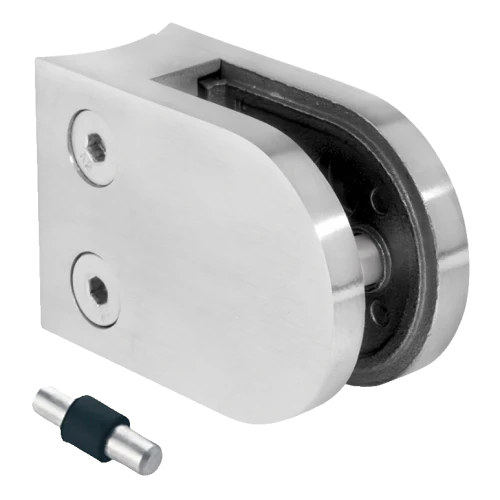 Glasholder 50x40x26 mm med pin, glas 6-10,76 mm, AISI 304, system 42,4, blank 000-264 (1)