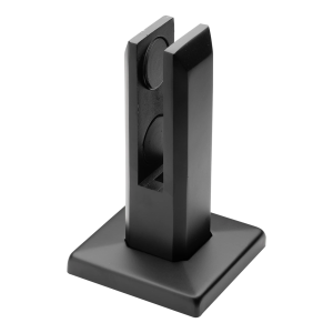 Lodret glasbeslag 12-17,52 mm spigot 50x50/100x100 mm H=182 mm AISI 304 sort mat