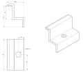 Endeklemme H35 Aluminium 6060 hul M8 Anodiseret PV-03-06 (2)
