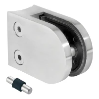 Glasholder 6-12,76 mm 63x45x30 mm med pin AISI 304 system 48,3 mm satineret