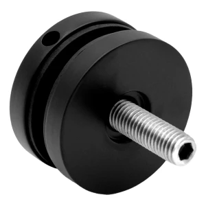 Punktbeslag til glas 8-17,52 mm ø 50/8/M10x50 AISI 304 fladt system sort