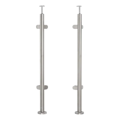 Hjørnestolpe til gelænder til glas fi 42,4x1060/1102,4mm 4 beslag slebet 000-559 (1)