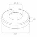 Hjørnestolpe til gelænder til glas fi 42,4x1060/1102,4mm 4 beslag slebet 000-559 (4)