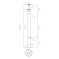 Hjørnestolpe til gelænder til glas fi 42,4x1060/1102,4mm 4 beslag slebet 000-559 (5)