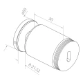 Punktbeslag til glas 10,38-17,52mm Ø 50/30/M10x40 AISI304 fladt system guld 000-565 (2)