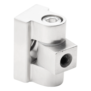 180° hængsel til glasbeslag 45 x 45 x 26 mm fladt system AISI304, satin