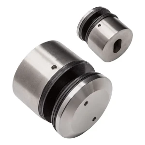 Punktbeslag for glas 8-16,76mm Ø 48/26/M10x38 AISI304 med nøgle fladt system satin