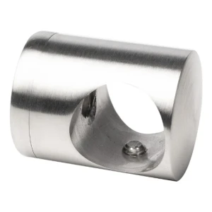 Gennemgående holder til stang ø19 mm monteret til flade overflader AISI304 satin