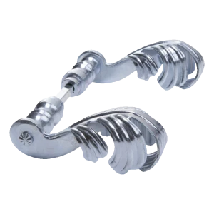 Postal – smedet dørgreb til porte og låger H135×L90 mm komplet galvaniseret