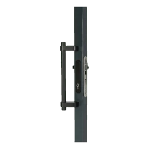 Locinox – fast greb til port af anodiseret aluminium 365 mm, sort, ensidig 60°